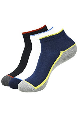 Product Cover Balenzia Men's Ankle Socks- Black, Navy, White (Pack of 3)