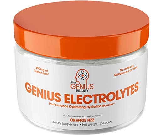 Product Cover Genius Electrolyte Powder - Natural Hydration Booster | Endurance Supplement with Electrolytes (Potassium, Magnesium, Zinc) - Sugar Free, Vegan, Keto Friendly Energy - Orange Fizz (Drink Mix), 30 Sv