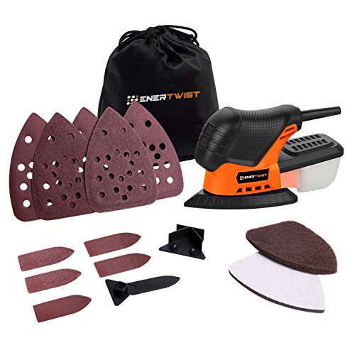 Product Cover Enertwist Mouse Detail Sander -13000OPM Lightweight Small Sander with Dust Box for Tight Corner and Small Hard-to-reach Areas Wood Sanding, ET-DS-100