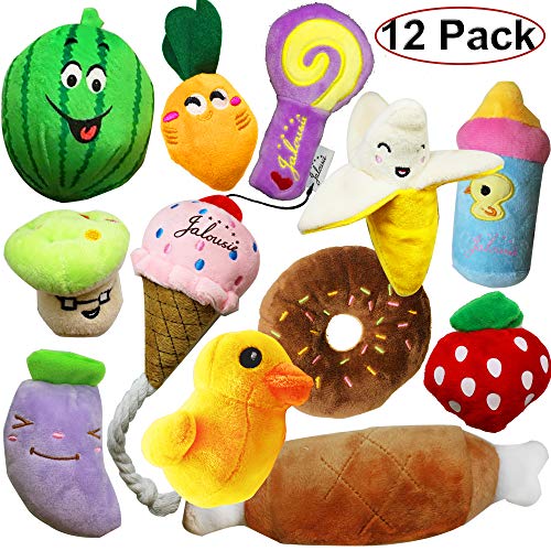 Product Cover Jalousie 12 Pack Dog Squeaky Toys Cute Plush Toys for Small Medium Dog Pets