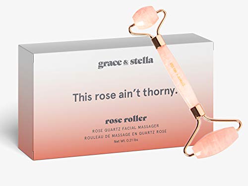 Product Cover NEW & IMPROVED Grace & Stella Co. Rose Skin Collection | Rose Water Facial Spray Mist (240ml) and/or Rose Quartz Jade Roller Gua Sha (Rose Quartz Jade Roller)