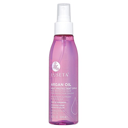 Product Cover Luseta Argan Oil Heat Protectant Spray, reduces blow-dry time by 50% and provides an invisible weightless heat shield to fight against damags cause by UV. Polution and heat