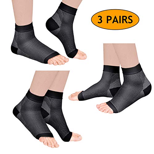 Product Cover Laneco Plantar Fasciitis Sock (3 Pairs), Compression Foot Sleeves with Heel Arch & Ankle Support, Great Foot Care Compression Sleeve for Men & Women
