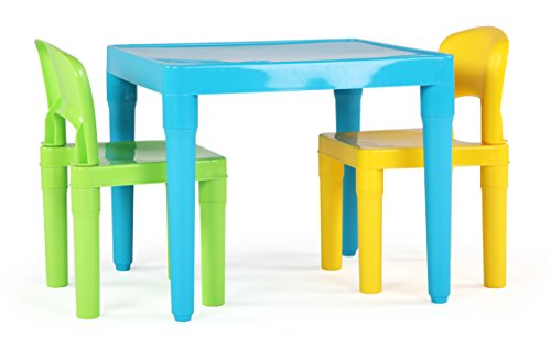 Product Cover Tot Tutors Kids Table and 2 Chairs Set, Aqua/Green Yellow, Toddler, Green&Yellow