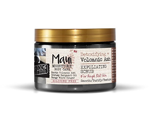 Product Cover Maui Moisture Volcanic Scrub Jar 12 Ounce Moisturizing Exfoliating Body Scrub Formulated for Dry Skin Normal Skin Combination Skin, with Aloe Vera Juice and Coconut Water, Silicone Free