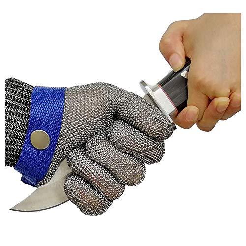 Product Cover Schwer Cut Resistant Glove-Stainless Steel Wire Metal Mesh Butcher Safety Work Glove for Meat Cutting, fishing(Medium)