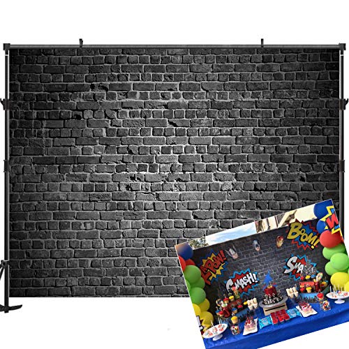 Product Cover Allenjoy Brick Wall Photography Backdrop 7x5ft Black Brick Photo Backdrop Background Brick Backdrops for Photography Birthday Party Decoration Backdrop for Pictures Photography Props