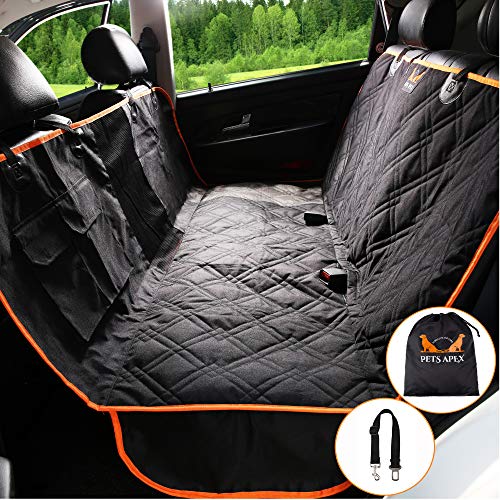 Product Cover Dog Car Seat Covers with Mesh Window - Heavy-Duty Durable, Scratchproof, Nonslip backing, Waterproof, Machine Washable Dog Backseat Cover - Universal Size Hammock Pet Car Seat Covers for Dogs Pets