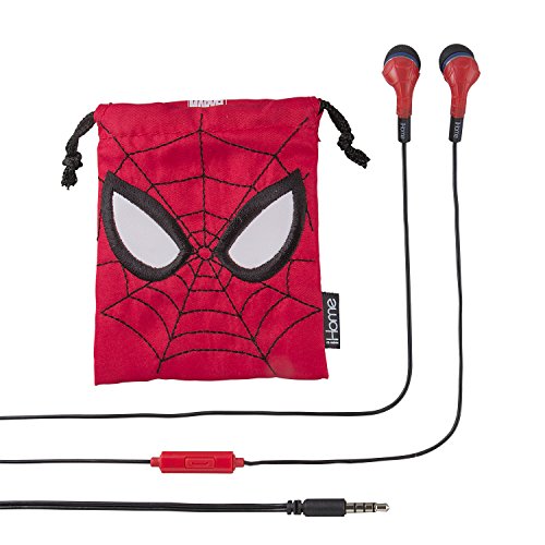 Product Cover Marvel Avengers Noise Isolating Earbuds with Built in Microphone and Travel Pouch (Spiderman)