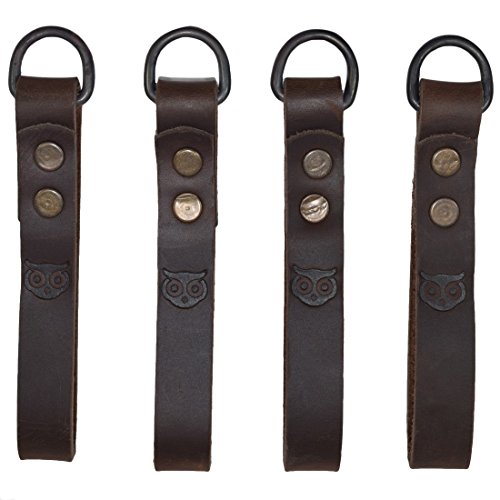 Product Cover Thick Leather Heavy Duty Tool Belt Accessories Suspender Loop Attachment (4-Pack) Handmade by Hide & Drink :: Bourbon Brown