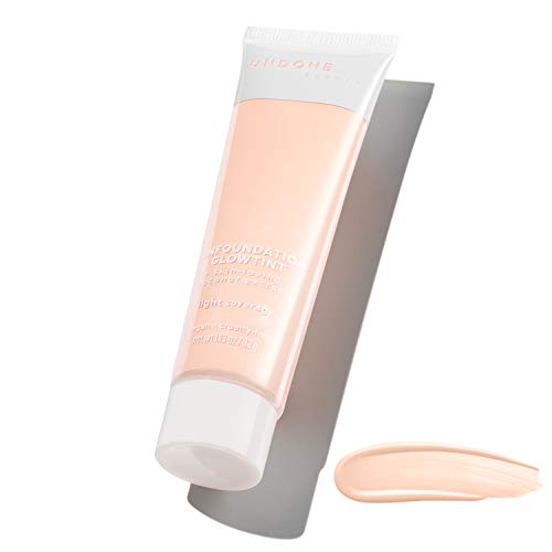 Product Cover Light Coverage Glow Tint Foundation. Coconut for Natural, Dewy Very Light Ivory Glow-UNDONE BEAUTY Unfoundation Glow Tint. Enhances Face Shape, Cheeks & Jawline. Vegan & Cruelty Free. PORCELAIN LIGHT