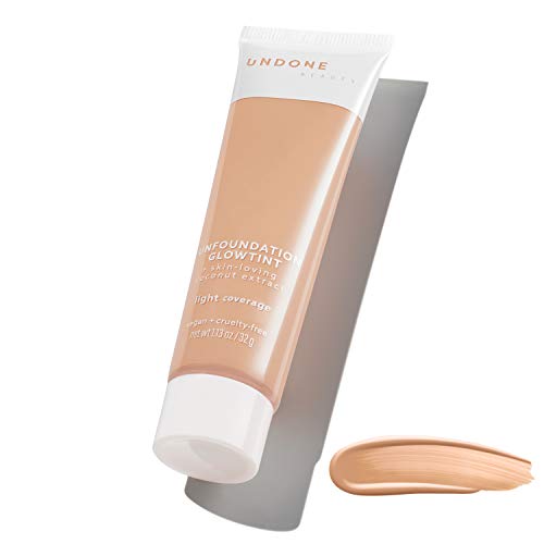 Product Cover Sheer Coverage Glow Tint Foundation. Coconut for Natural, Dewy Medium Beige Glow - UNDONE BEAUTY Unfoundation Glow Tint. Enhances Face Shape, Cheeks & Jawline. Vegan & Cruelty Free.LATTE MEDIUM