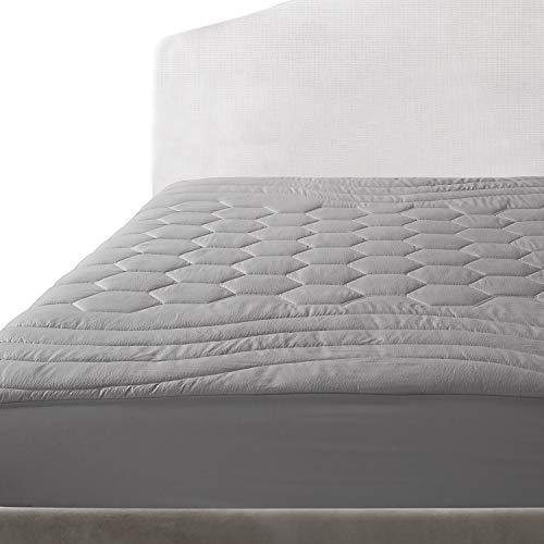 Product Cover Bedsure Quilted Mattress Pad Twin XL/Twin Extra Long Size Grey Fitted Sheet Mattress Cover, Super Soft, Luxury Mattress Pad Deep Pocket Stretches up to 18 Inches Deep