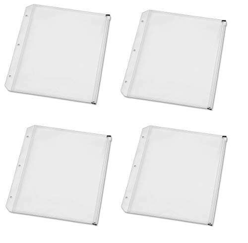 Product Cover Cardinal 14201 Zippered Binder Pockets, 11 x 8 1/2, Clear, Sold as 4 Pack, 12 Count Total