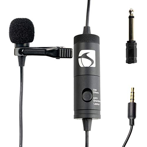 Product Cover Industry Standard Sound (ISSLM100) Lavalier Microphone and clip on mic for 3.55mm Smartphone (iPhone & Android), Laptops (Apple & Windows) and 6.5mm Cameras (Nikon & DSLR)