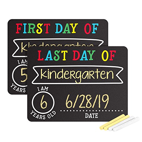 Product Cover Pearhead First and Last Day of School Photo Sharing Chalkboard Signs; The Perfect Back to School Chalkboard Sign to Commemorate The First Day of School