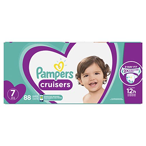 Product Cover Diapers Size 7 - Pampers Cruisers Disposable Baby Diapers, 88 Count, Economy Pack Plus (Packaging May Vary)
