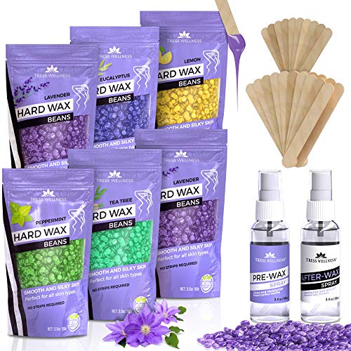 Product Cover Hard Wax Beans Wax Beads 21oz - Painless Coarse Hair Removal - For Bikini Brazilian Underarms Back and Chest - Hair Removal Waxing Spatulas