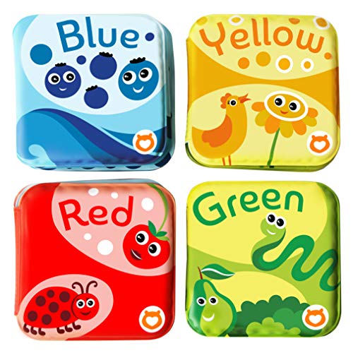 Product Cover BabyBibi Floating Baby Bath Books for Baby. Kids Learning Bath Toys. Waterproof Bathtime Toys for Toddlers. Kids Educational Infant Bath Toys. (Set of 4: Color Recognition Bath Books)