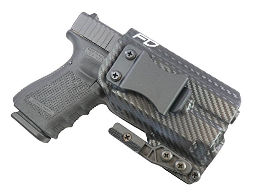 Product Cover Fierce Defender IWB Kydex Holster Glock 19 23 32 w/APLc The Paladin Series -Made in USA- GEN 5 Compatible (Carbon Fiber)