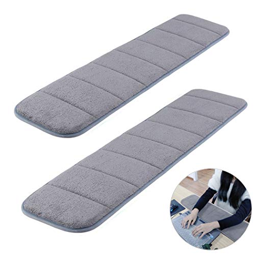 Product Cover 2Pcs Computer Wrist Elbow Pad, Creatiee Upgraded Wrist Rest Arm Pad(Soft, Long-Sized), Keyboard Wrist Elbow Support Mat for Office Desktop Working Gaming - Less Elbow Pain (7.9 x 31.5 inch) (Gray)