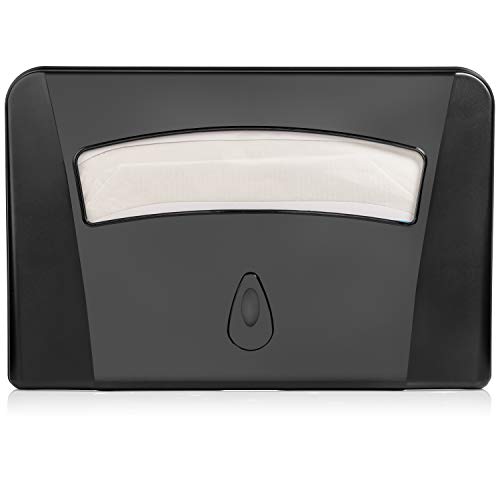 Product Cover Toilet Seat Cover Dispenser by Oasis Creations -Wall Mount - Heavy Duty Commercial or Residential - Black Smoke