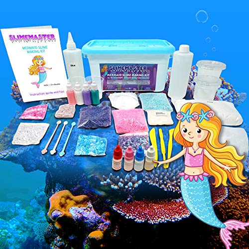 Product Cover SLIMEMASTER Mermaid Slime Making Kit for Girls | DIY Kit Everything in One Box | Make Cloud, Fluffy and Glitter Slime