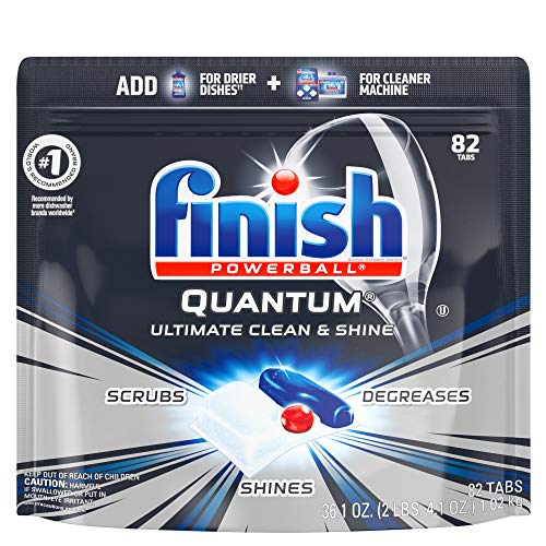 Product Cover Finish - Quantum - 82 Count - Dishwasher Detergent - Powerball - Ultimate Clean & Shine - Dishwashing Tablets - Dish Tabs, Pack of 1