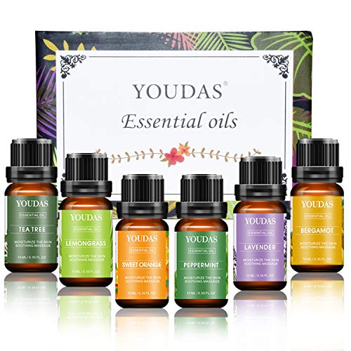 Product Cover YOUDAS Essential Oils,100% Pure and Natural Top 6 Therapeutic Grade Gift Essential Oils Set For Diffuser, Massage, Aromatherapy, Skin, Hair Care