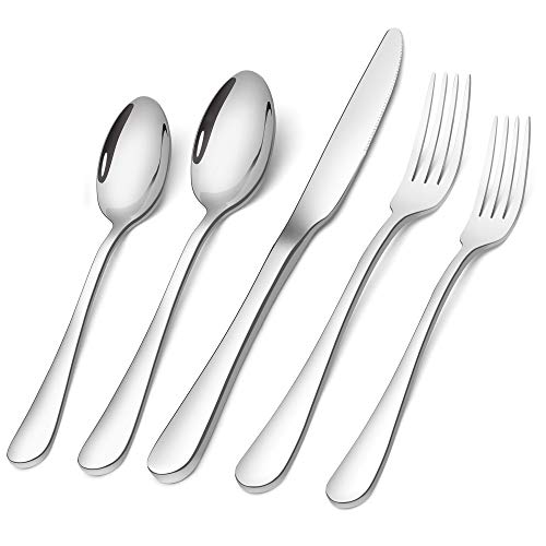 Product Cover Silverware Set,SHARECOOK 20-Piece Stainless Steel Flatware Set,Kitchen Utensil Set Service for 4,Tableware Cutlery Set for Home and Restaurant, Dishwasher Safe