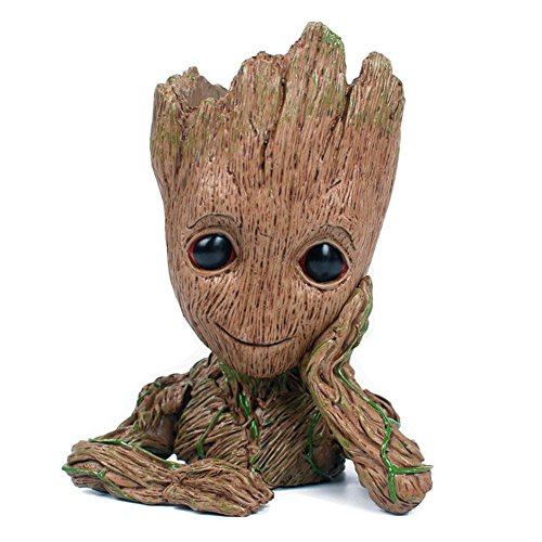 Product Cover NUOKEXIN Baby Groot Flowerpot, Groot Action Figures Guardians The Galaxy Succulent Planter Baby Cute Model Toy Pen Pencil Holder PVC Plant Holder Creative Decoration Gifts