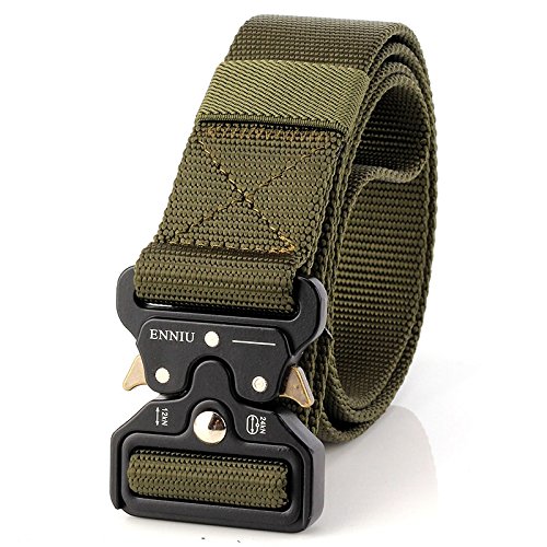 Product Cover Hannea Men's Nylon Multi-Function Quick-release Military Style Shooters Tactical Belt with Metal Buckle (Green)
