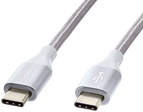 Product Cover AmazonBasics Double Braided Nylon USB Type-C to Type-C 2.0 Charger Cable | 6 feet, Silver