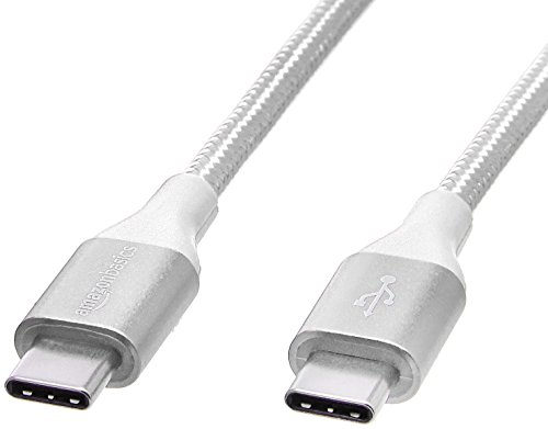 Product Cover AmazonBasics Double Braided Nylon USB Type-C to Type-C 2.0 Charger Cable | 10 feet, Silver