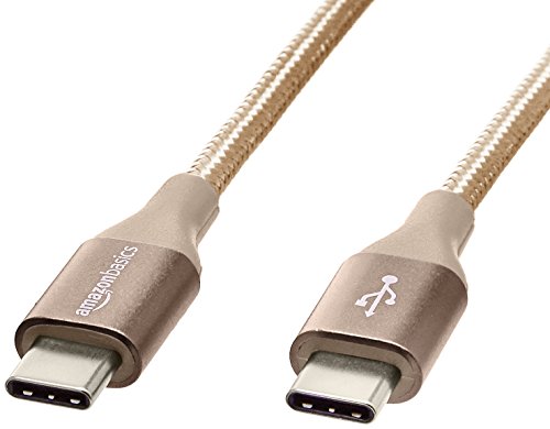 Product Cover AmazonBasics Double Braided Nylon USB Type-C to Type-C 2.0 Charger Cable | 6 feet, Gold