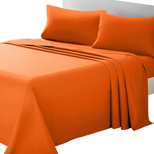 Product Cover ARTALL Soft Microfiber Bed Sheet Set 4-Piece with Deep Pocket Bedding - Full, Orange