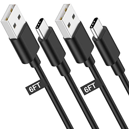 Product Cover HOUPU USB Type C Cable [2 Pack 6ft] Fast Charger USB-C to USB-A Cord for Samsung Galaxy S10/ S10+/ S10E/ S9/ S9+/ S8/ S8+/ Note 9/ 8, Sony XZ, HTC 10, LG V30/ G6/ G5 - Black