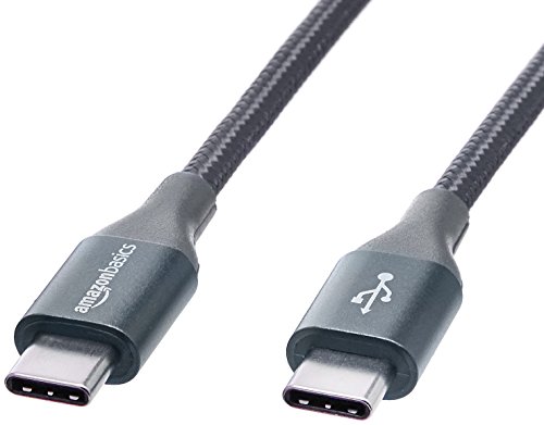 Product Cover AmazonBasics Double Braided Nylon USB Type-C to Type-C 2.0 Charger Cable | 3 feet, Dark Grey