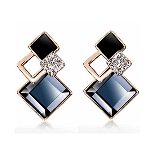 Product Cover Shining Diva Fashion Copper Italian Designer Collection Drop Earrings for Women (Blue)(rrsd9690er)