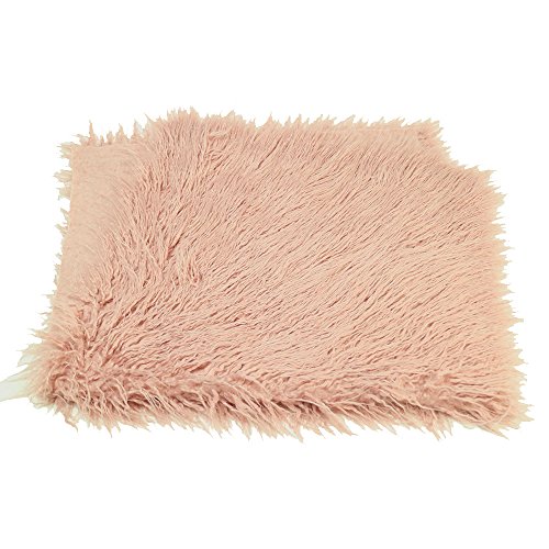 Product Cover Newborn Photo Props Faux Fur Soft 29.5x19.7 inch Baby Boy Girl Photo Blanket Studio Backdrop Photo Mat Pink