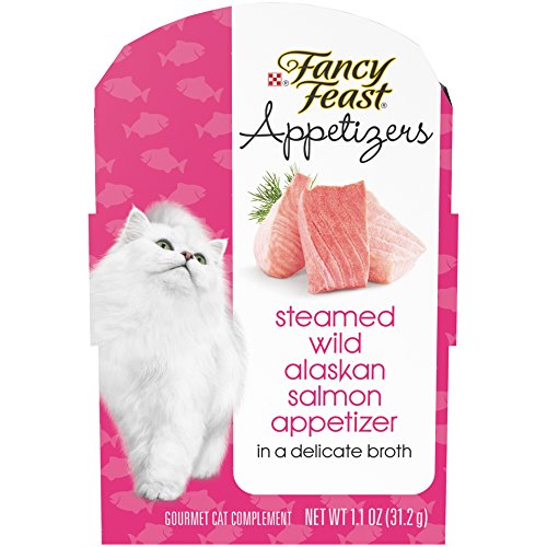 Product Cover Purina Fancy Feast Wet Cat Food Complement, Appetizers Steamed Wild Alaskan Salmon in Delicate Broth - (10) 1.1 oz. Trays