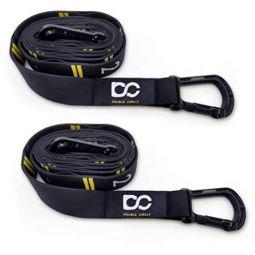 Product Cover Double Circle Numbered Straps for Gymnastic Rings - Carabiner Hook System for Fast Use and Exercise Videos Guide