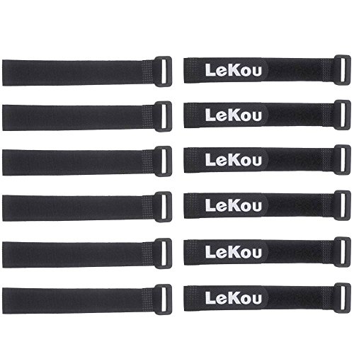 Product Cover Reusable Cinch Strap Lekou Nylon Hook and Loop Straps,Durable Organizer Cable tie,Black,0.75
