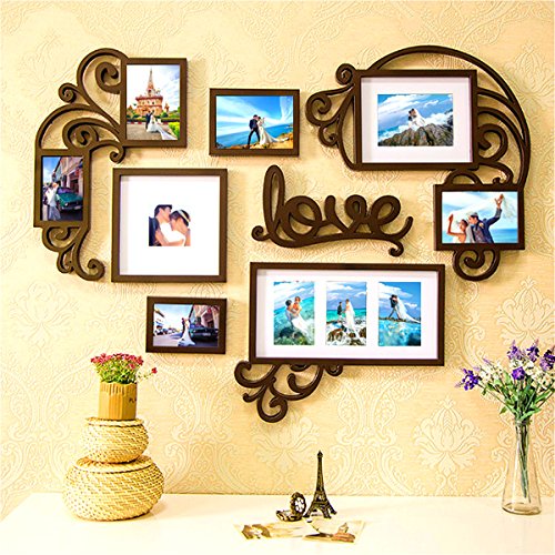 Product Cover F&A=R Picture Frame Set of Love Heart on Wall Art Decoration Sticker in Family Living Room and Bedroom