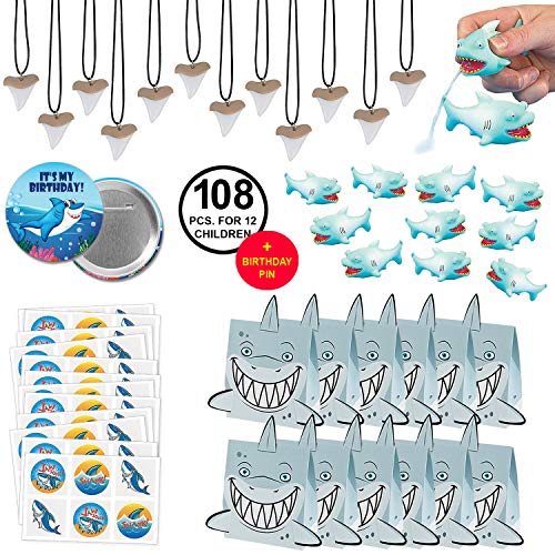 Product Cover Shark Birthday Party Favors Shark Favors Pool Party Supplies Large Bundle Includes Favor Boxes for 12 Kids