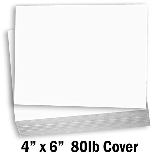 Product Cover Hamilco White Cardstock Thick Paper - Blank Index Flash Note & Post Cards - Greeting Invitations Stationary 4 X 6