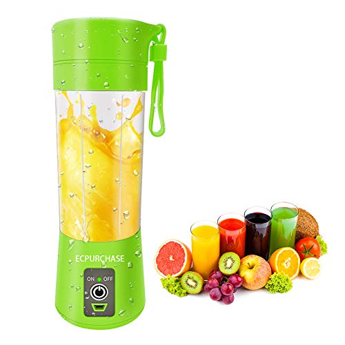 Product Cover Portable Blender Single Serve, Personal Size Blender USB Rechargeable Juicer Cup Fruit Mixing Machine Baby Travel 380ml FDA, BPA-Free (Green)