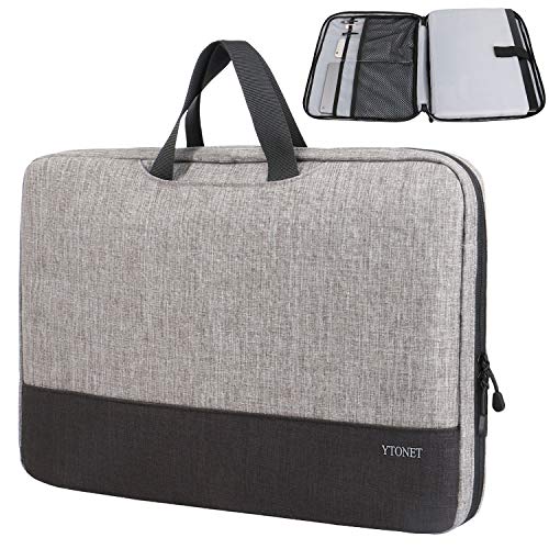 Product Cover 15.6 Laptop Case, TSA 15.6 inch Laptop Sleeve Bag for Women Men,Lightweigh Slim Computer Carrying Case Compatible for HP Dell Lenovo Asus Mac Laptops,Notebook and Computer Protective Case,Grey Black
