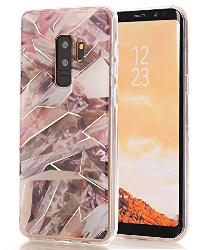 Product Cover Galaxy S9+ Plus Case,Spevert Marble Pattern Hard Back Soft TPU Raised Edge Ultra-Thin Shock Absorption Hybrid Protective Case Slim Cover Compatible Samsung Galaxy S9+ Plus(2018 Released) - Camouflage