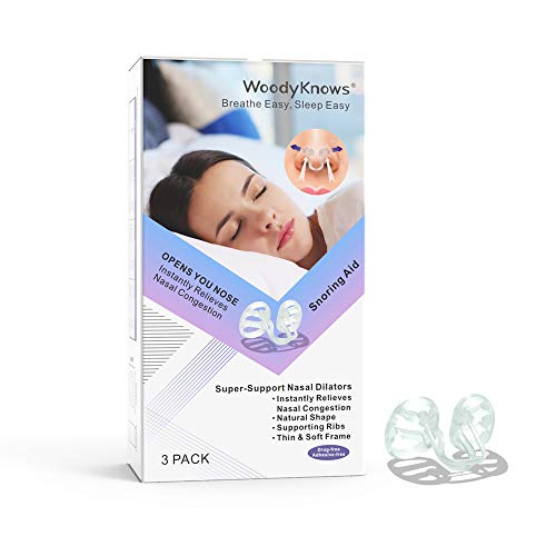 Product Cover WoodyKnows Anti Snore Nasal Dilators, Super-Support Model, Snoring & Congestion Relief Inner Nose Strips, Mouth Breathing Stopper, Breathe & Sleep Right Aid Devices, Enhanced Expansion